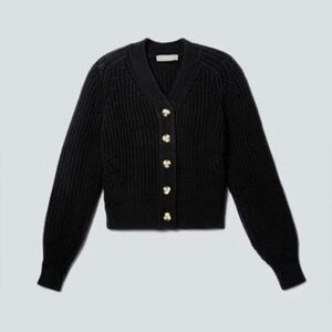 Everlane The Texture Cotton Cardigan, Black XS